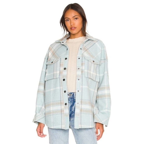 Free People Jackets & Blazers - NWT Free People Cabin Cozy Plaid Heavyweight Button Down Jacket Shacket. Size XL